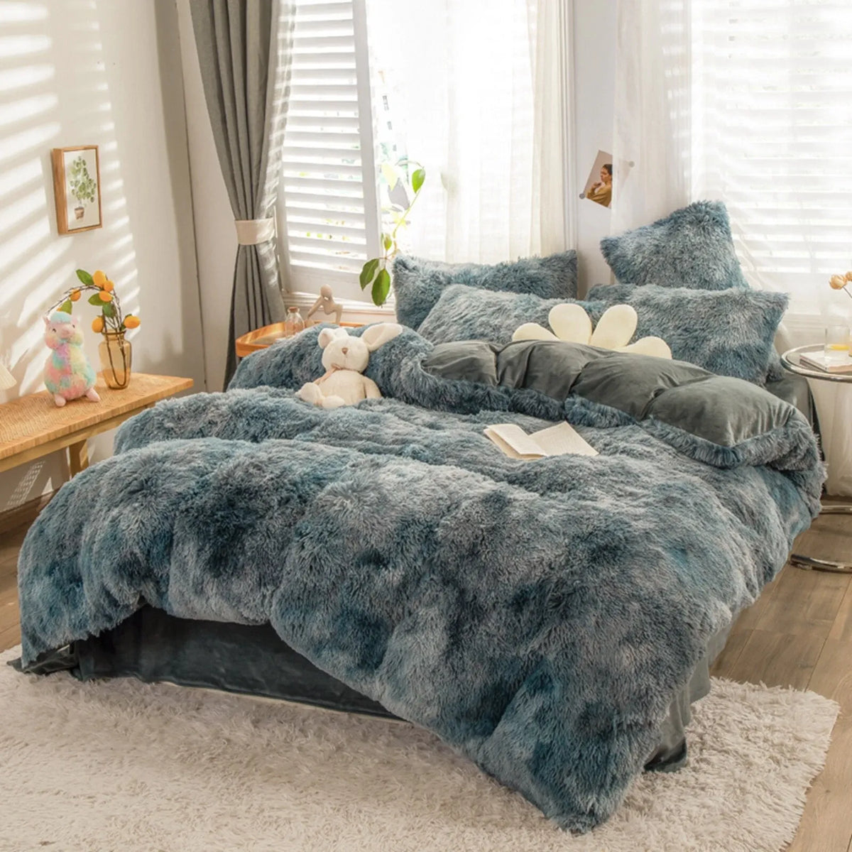 Slate Peluche Cloud Haven Quilt / Doona / Duvet Cover set