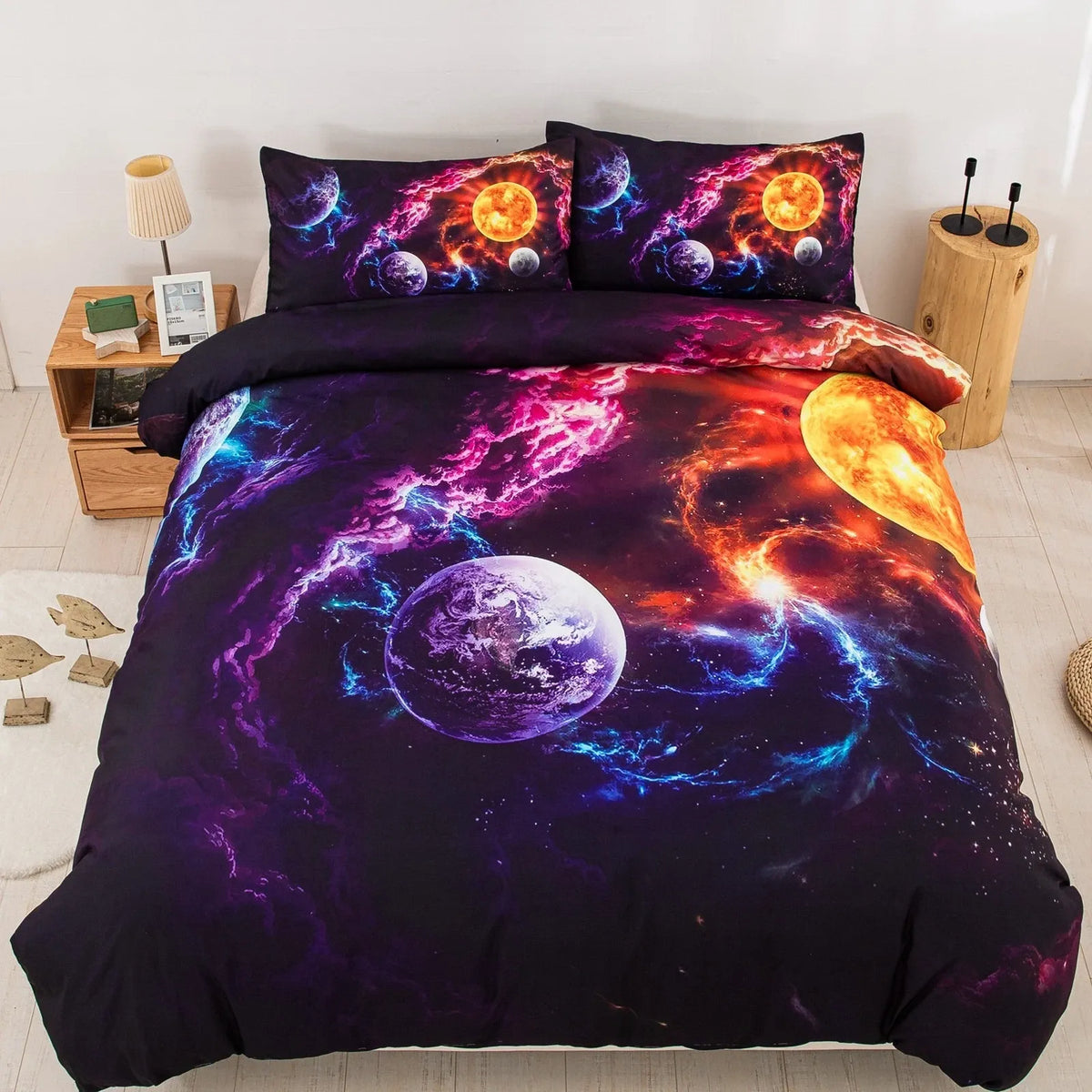 Cosmo Nebula Planet Blaze Quilt / Doona / Duvet Cover set