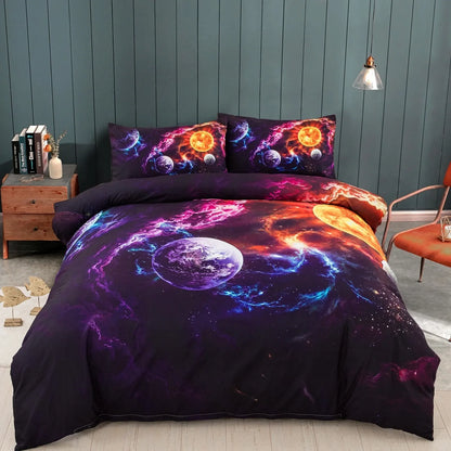 Cosmo Nebula Planet Blaze Quilt / Doona / Duvet Cover set