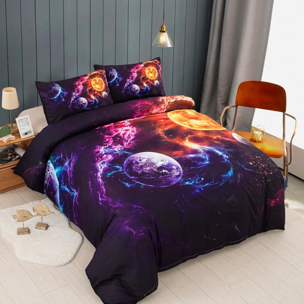 Cosmo Nebula Planet Blaze Quilt / Doona / Duvet Cover set