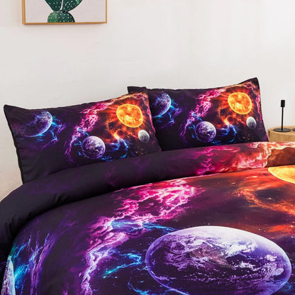 Cosmo Nebula Planet Blaze Quilt / Doona / Duvet Cover set