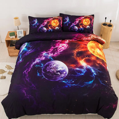 Cosmo Nebula Planet Blaze Quilt / Doona / Duvet Cover set