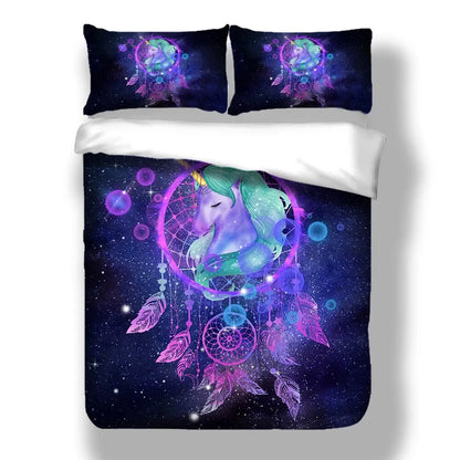 Unicorno Dreamcatcher Galaxy Glow Quilt / Doona / Duvet Cover set
