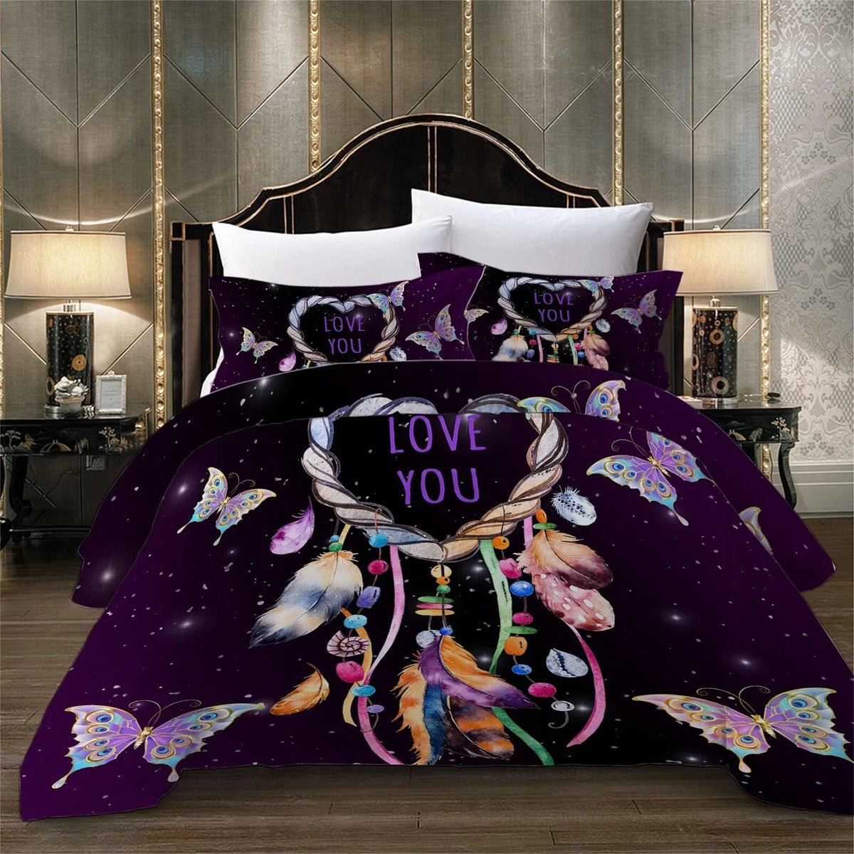 Viola Dreamcatcher Butterfly Love Quilt / Doona / Duvet Cover set