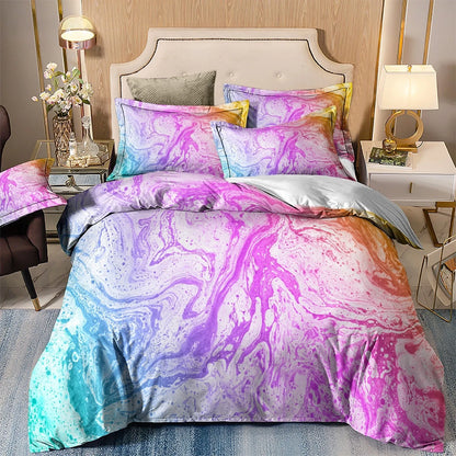 Pastello Marble Rainbow Swirl Quilt / Doona / Duvet Cover set