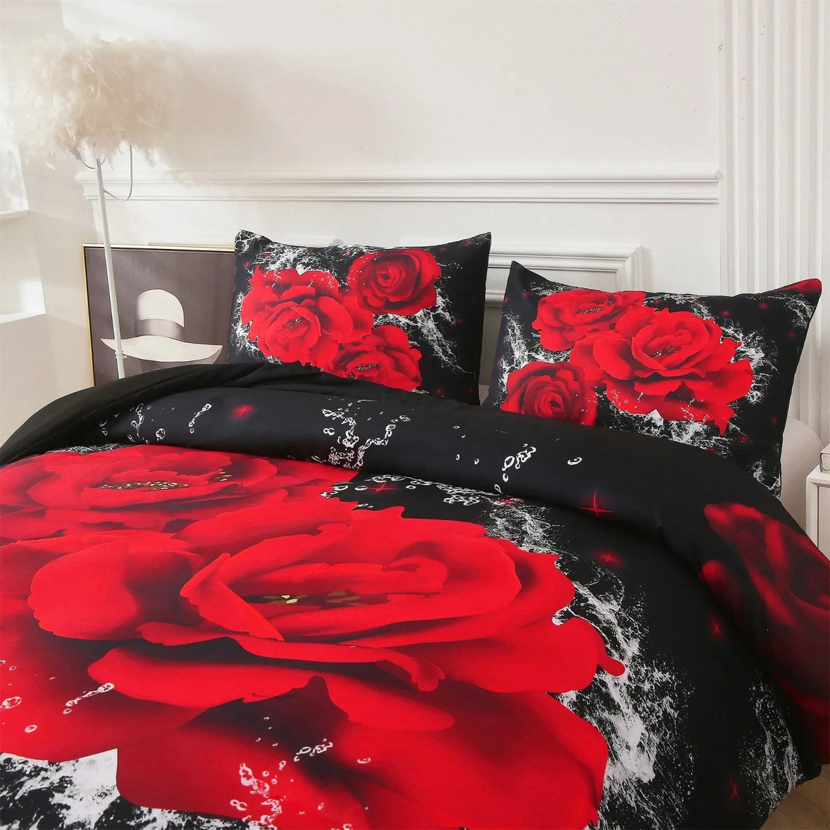 Red Rose Belgravia Dahlia Quilt / Doona / Duvet Cover set