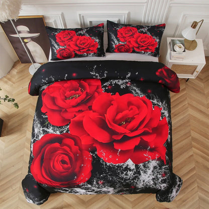 Red Rose Belgravia Dahlia Quilt / Doona / Duvet Cover set