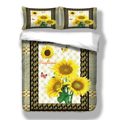Golden Girasole Summer Bloom Quilt / Doona / Duvet Cover set