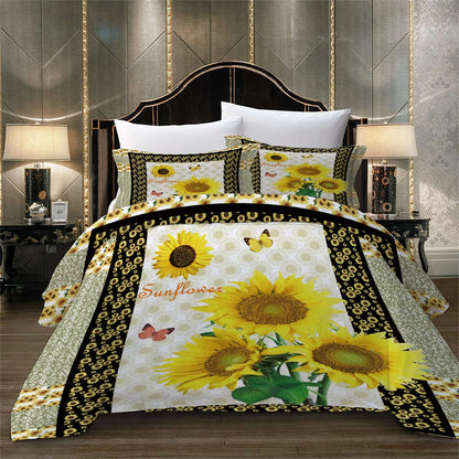 Golden Girasole Summer Bloom Quilt / Doona / Duvet Cover set