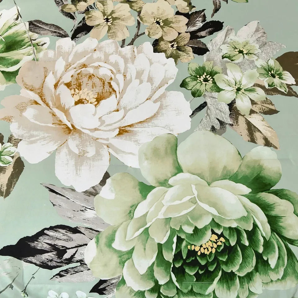 Verde Soft Elegant Floral Peony Quilt / Doona / Duvet Cover set