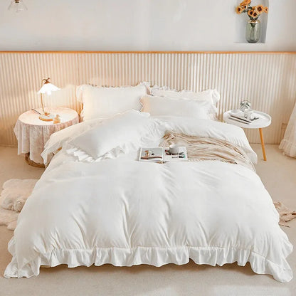 Ruffled Edge Como Ivy Quilt / Doona / Duvet Cover set