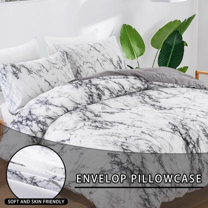 Gray Marbled Como Serenity Quilt / Doona / Duvet Cover set