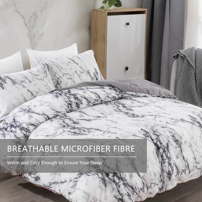Gray Marbled Como Serenity Quilt / Doona / Duvet Cover set