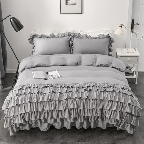 Multi Ruffled Geneva Charm Quilt / Doona / Duvet Cover set
