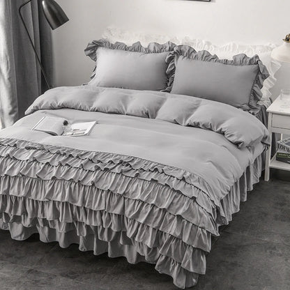 Multi Ruffled Geneva Charm Quilt / Doona / Duvet Cover set