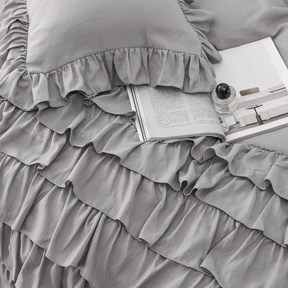 Multi Ruffled Geneva Charm Quilt / Doona / Duvet Cover set
