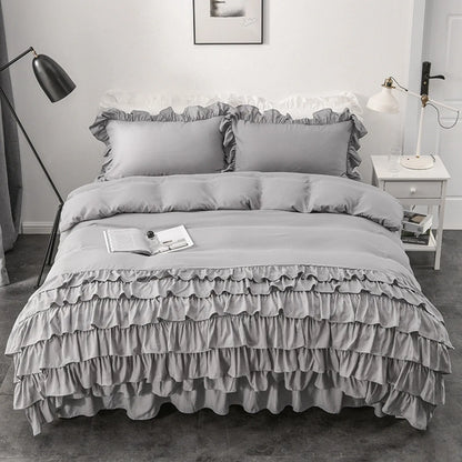 Multi Ruffled Geneva Charm Quilt / Doona / Duvet Cover set