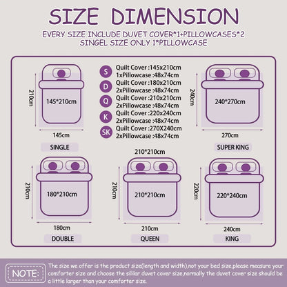 Purple Celeste Dream Quilt / Doona / Duvet Cover set