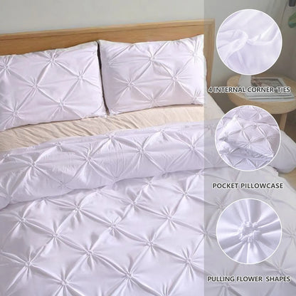 White Lucerne Bloomscape Quilt / Doona / Duvet Cover set