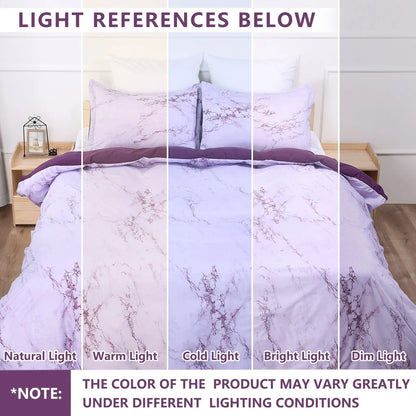 Purple Marbled Catalina Serenity Quilt / Doona / Duvet Cover set