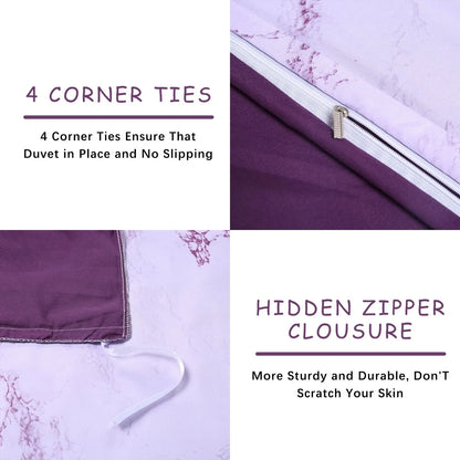 Purple Marbled Catalina Serenity Quilt / Doona / Duvet Cover set