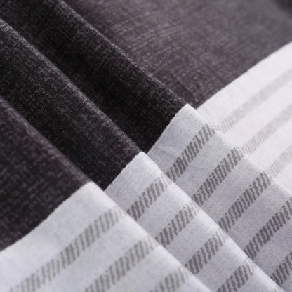 Gray Striped Cannes Gallery Quilt / Doona / Duvet Cover set
