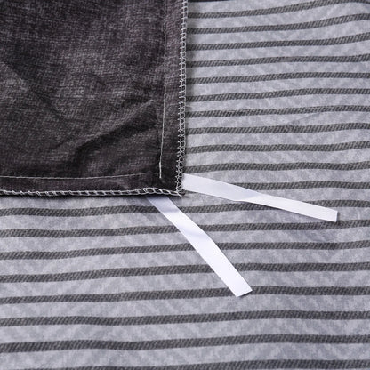 Gray Striped Cannes Gallery Quilt / Doona / Duvet Cover set