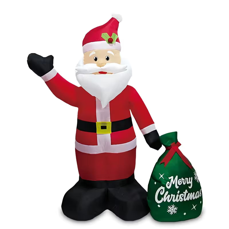 1.2M Festive Glow Christmas Santa Gift Inflatable Outdoor Decoration with LED Lights