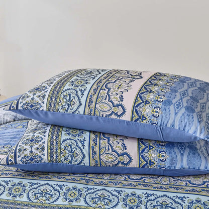 Blue Nordic Stripe Haven Comforter Quilted Doona Set