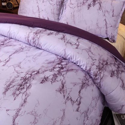 Purple Marble Whisper Comforter Quilted Doona Set