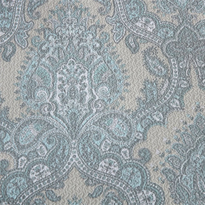 100% Cotton Blue Silver Damask Bloom Coverlet Bedspread Set