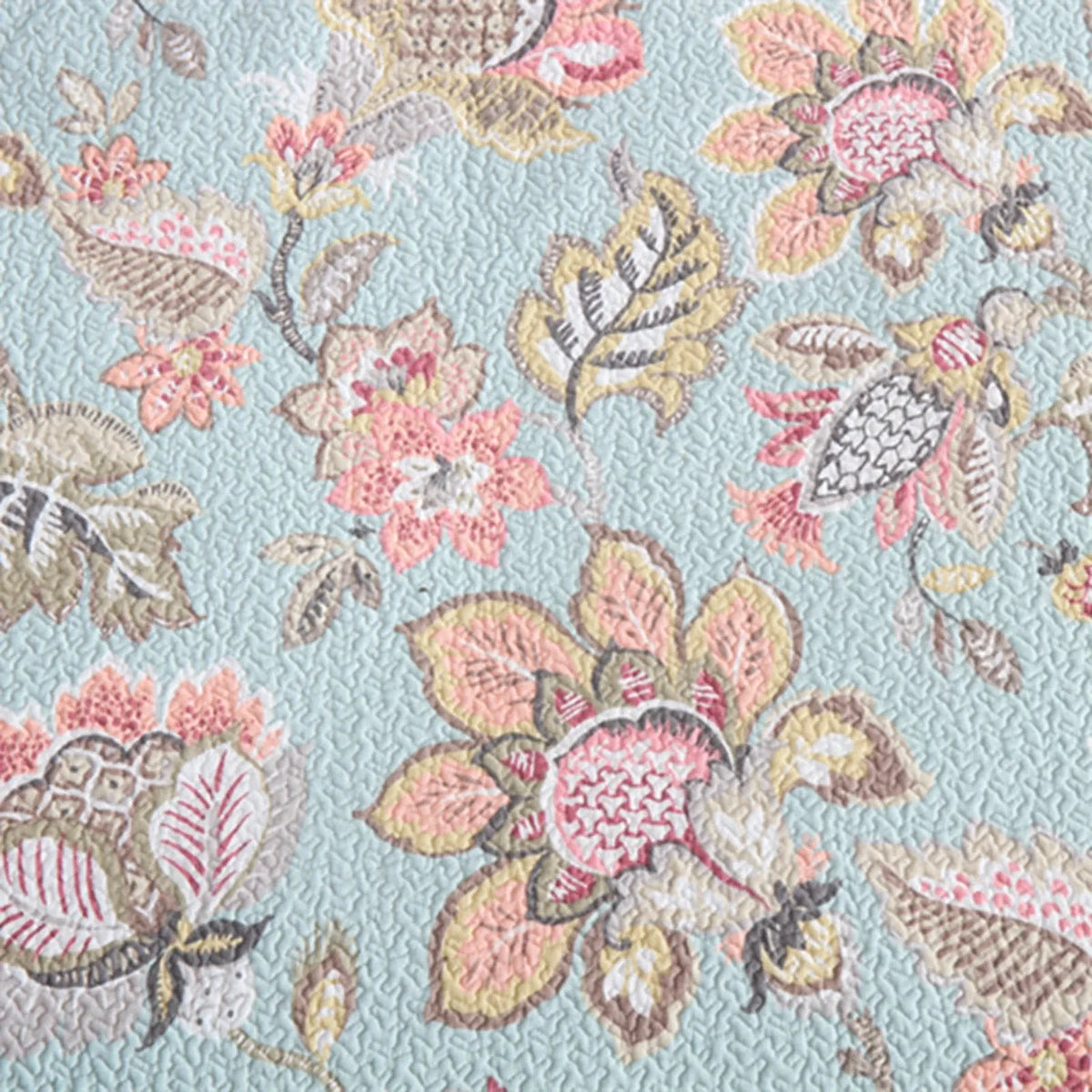100% Cotton Blush Aqua Rosehaven Coverlet Bedspread Set