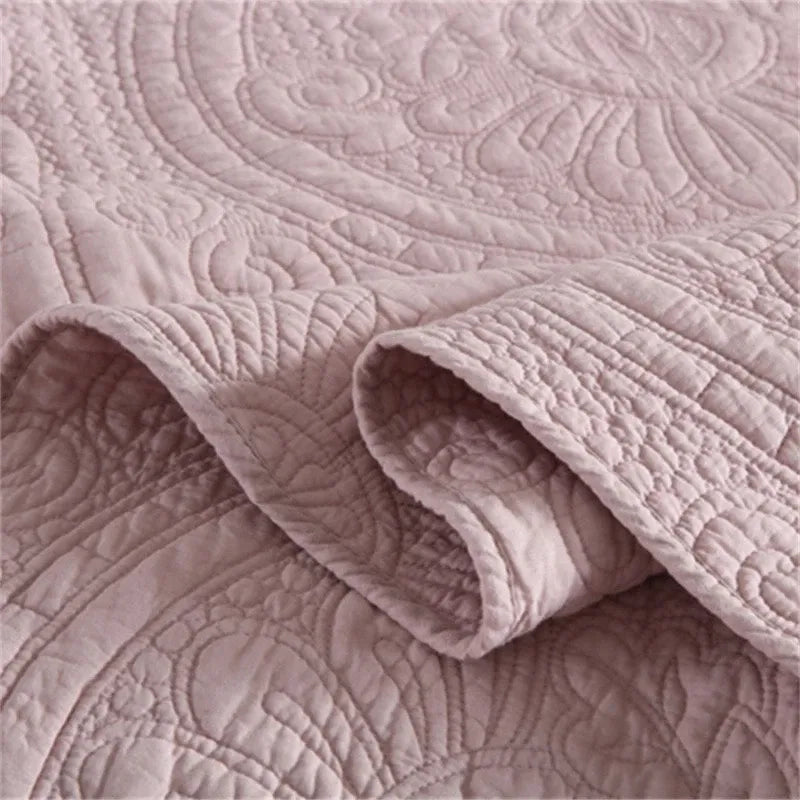 100% Cotton Embossed Blush Medallion Majesty Coverlet Bedspread Set