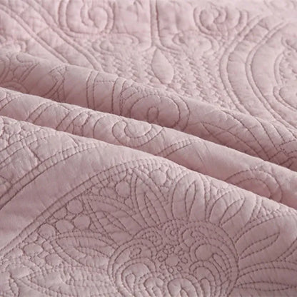 100% Cotton Embossed Blush Medallion Majesty Coverlet Bedspread Set