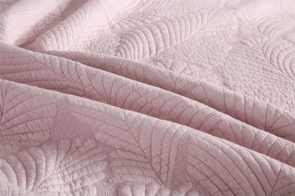100% Cotton Embossed Blush Rose Coverlet Bedspread Set