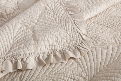 100% Cotton Embossed Ivory Haven Coverlet Bedspread Set