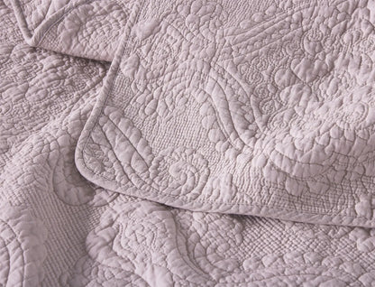 100% Cotton Embossed Lavender Bloom Haven Coverlet Bedspread Set