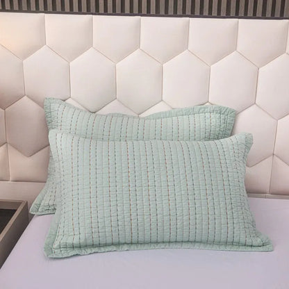 100% Cotton Embossed Mint Stripe Elysian Coverlet Bedspread Set