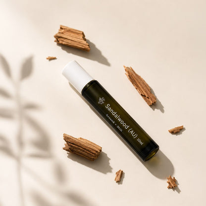 Sandalwood Essential Oil Roller — Warm Grounding Ritual for Sensory Calm, Rest & Emotional Reset