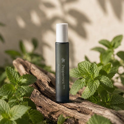 Peppermint Essential Oil Roller — Cooling Relief for Focus, Head Tension & Mental Clarity