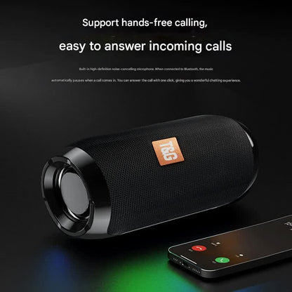 Blue (orange stripes)Portable Bluetooth Speaker - HiFi 360 Degree Audio Wireless Mini Speaker, Support Hands-free Calling