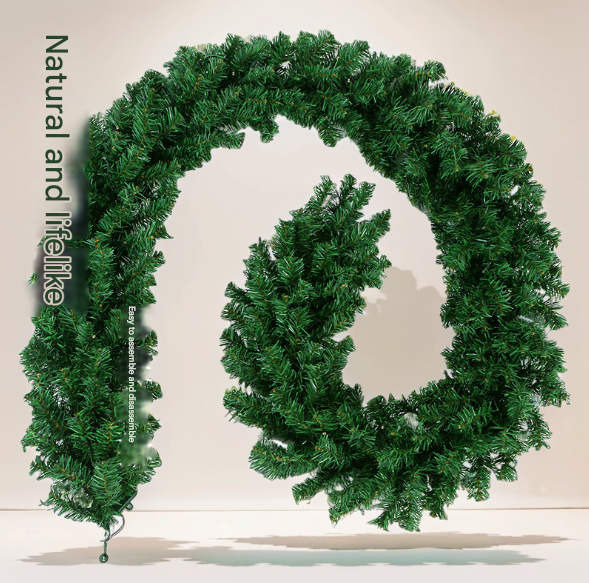 Classic Green Lush Artificial Christmas Garland - 2.7m Green Pine Vine with 280 Tips for Holiday Decor