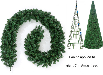 Classic Green Lush Artificial Christmas Garland - 2.7m Green Pine Vine with 280 Tips for Holiday Decor