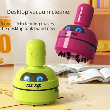 Black Compact Desktop Vacuum Cleaner – Rechargeable Mini Dust Collector for Eraser Shavings, Pencil Shavings, Paper Scraps, and Fine Debris