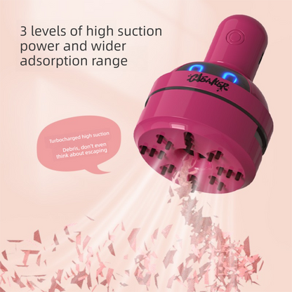 Black Compact Desktop Vacuum Cleaner – Rechargeable Mini Dust Collector for Eraser Shavings, Pencil Shavings, Paper Scraps, and Fine Debris