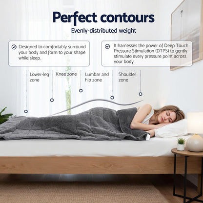 Giselle 9KG Weighted Blanket Adults Kid Anti Anxiety Gravity Blankets Sherpa Fleece