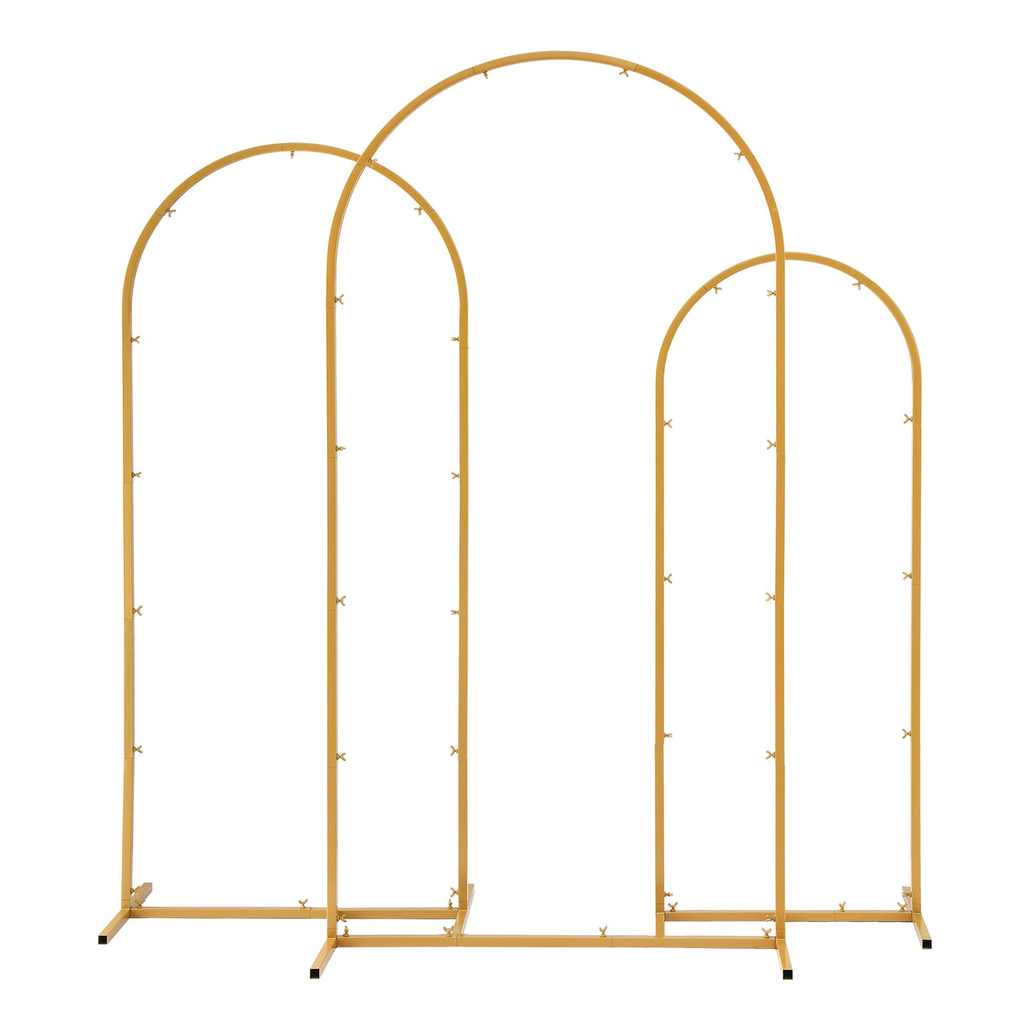 Wedding Arch Backdrop Stand Set of 3 Gold Metal Wedding Arched Frame, Easy to Assemble, Stable Balloon Arch Standfor Wedding, Baby Shower, Party Decoration