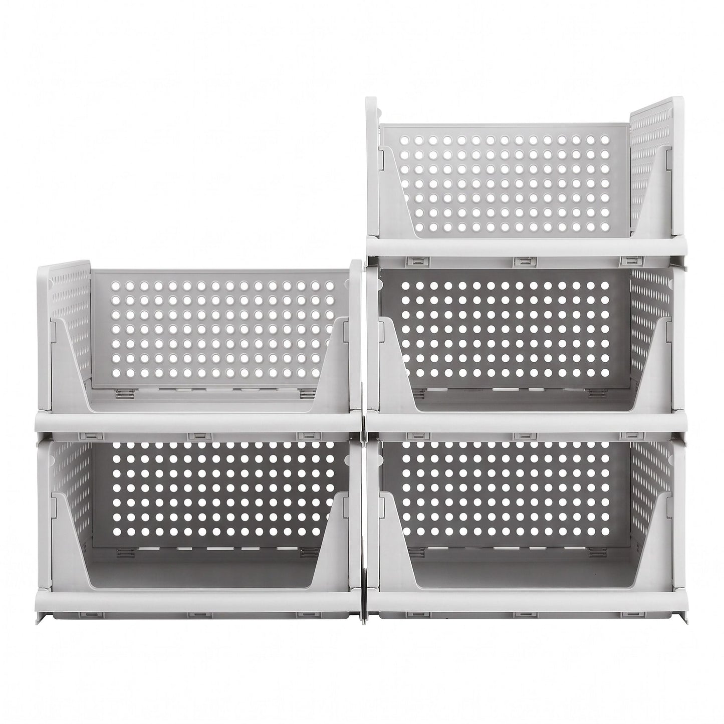 Artiss 5 Pack Stackable Plastic Storage Foldable Closet Organizers