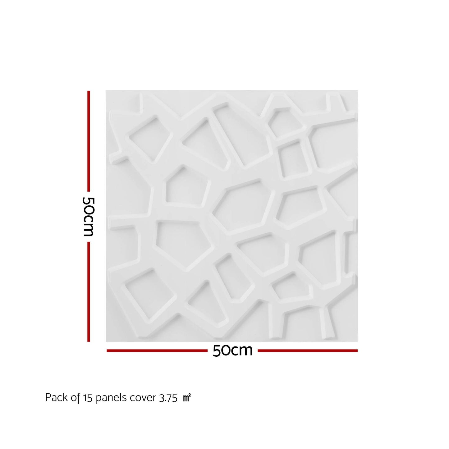 Artiss 3D Wall Panels PVC Decorative Panels 50x50cm Set of 15 Feature Wall Poly