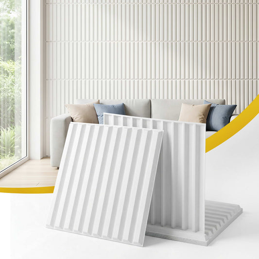 Artiss 3D Wall Panels Vertical PVC Decorative Panels 50x50cm Set of 15 Feature Wall Vert